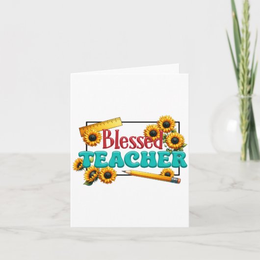 Carte Cadeau pour Enseignant | Enseignant Bienheureux (Devant)
