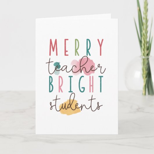 Carte Cadeau pour Enseignant | Joyeux Enseignant Élèves (Devant)