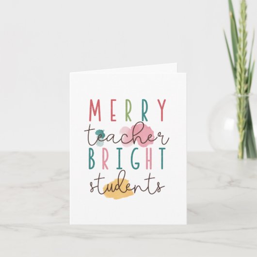 Carte Cadeau pour Enseignant | Joyeux Enseignant Élèves (Devant)