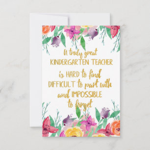 Carte Cadeau pour enseignante de maternelle Citation pou