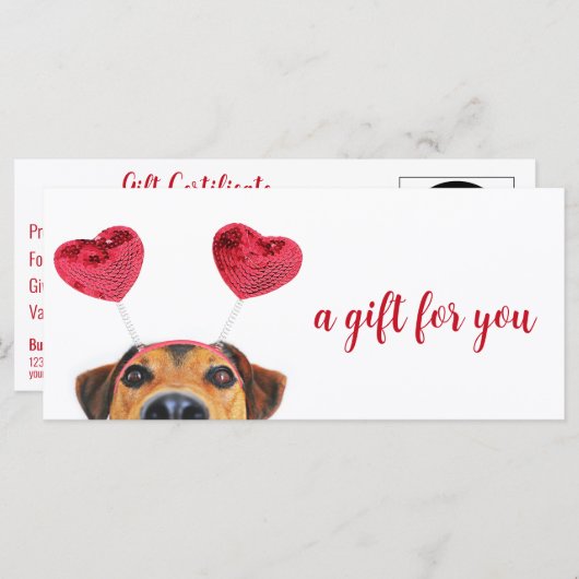 Carte cadeau pour le chien amusant de la Saint-Val (Devant / Derrière)