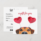 Carte cadeau pour le chien de la Saint Valentin jo (Devant / Derrière)
