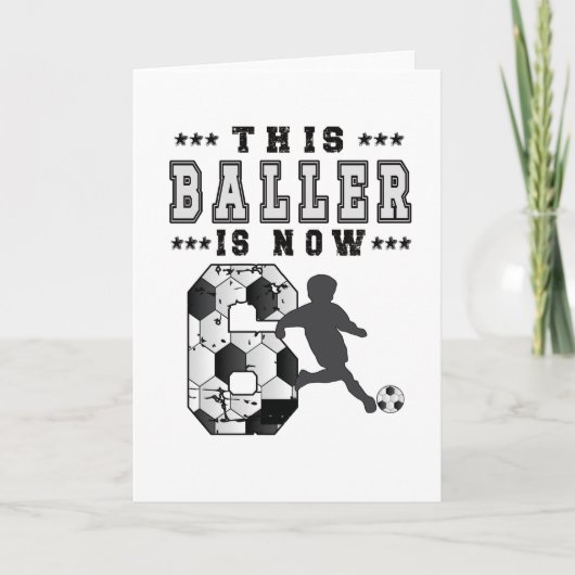 Carte Cadeau pour les 6 ans d'un joueur de football âgé  (Devant)