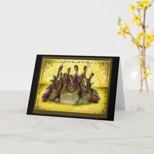 Carte cadeau pour les 8 ans de mariage en Bronze (Fleur jaune)