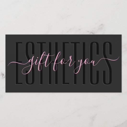 Carte Cadeau Professionnelle de Beauté Rose Esthét (Devant)