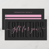 Carte Cadeau Professionnelle de Beauté Rose Esthét (Devant / Derrière)