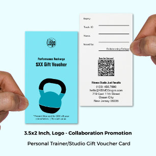 Carte-cadeau promotionnelle athlète bleu électriqu