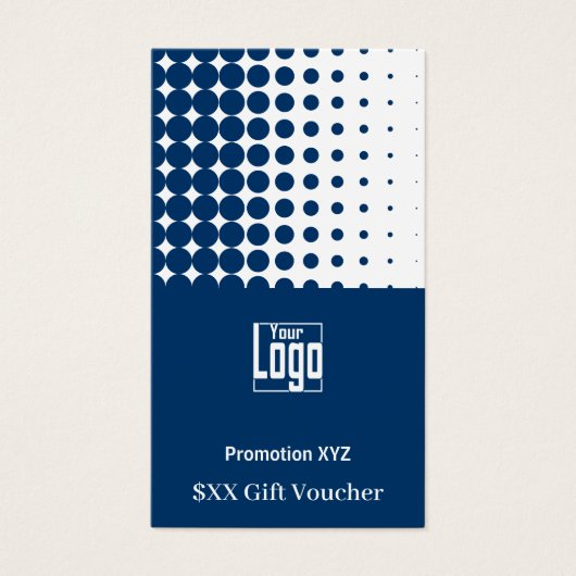 Carte cadeau promotionnelle bleu blanc moderne (Devant)