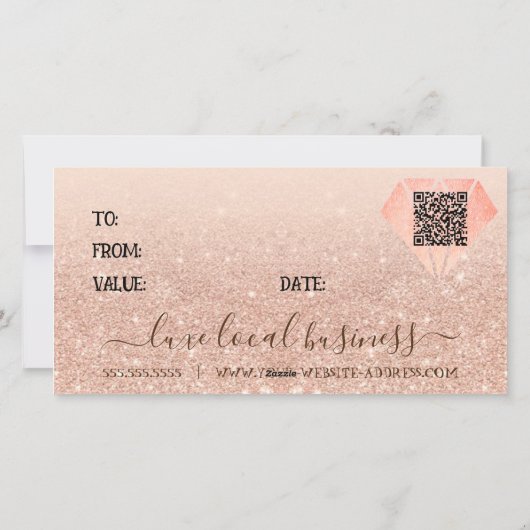 Carte cadeau QR pour petite entreprise de beauté p (Dos)