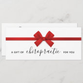 Carte Cadeau Red Bow Du Certificat Cadeau Chiropratique (Devant / Derrière)
