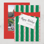 Carte cadeau Red Green Wrapper 2 Photo Holiday (Devant / Derrière)