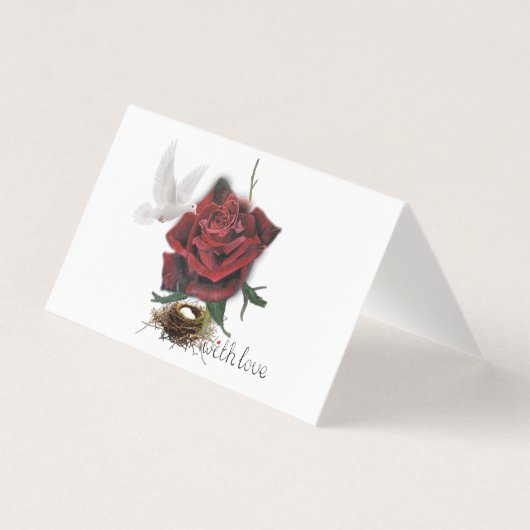 Carte cadeau Red Rose Dove Love (Front)
