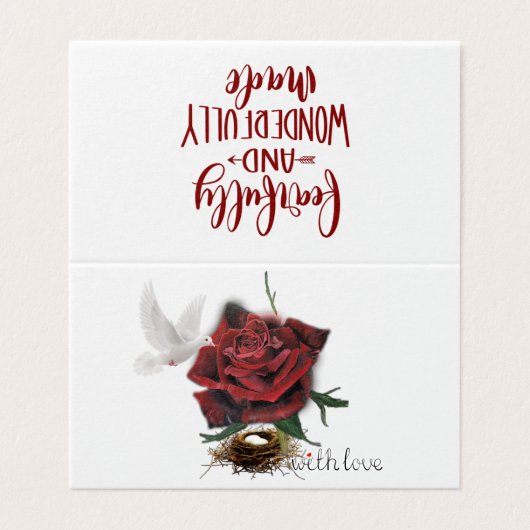 Carte cadeau Red Rose Dove Love (Outside Unfolded)
