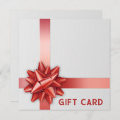 Carte cadeau Red Satin Ribbon tendance Bow White B (Devant / Derrière)