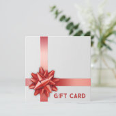 Carte cadeau Red Satin Ribbon tendance Bow White B (Debout devant)