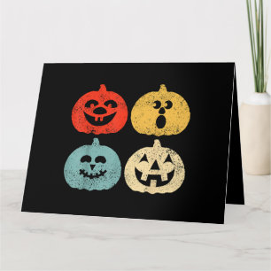 Carte Cadeau Rétro Drôle de Citrouille d'Halloween Vinta
