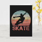 Carte Cadeau Rétro Skateboard Skate Skateur (Fleur jaune)