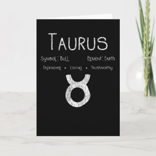Carte Cadeau Rétro Taureau Signe du Zodiaque Taureau Ter