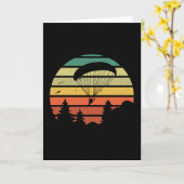 Carte Cadeau Retro Vintage Parapente Sunset (Fleur jaune)