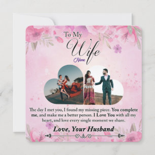Carte Cadeau romantique pour elle, cadeau pour femme