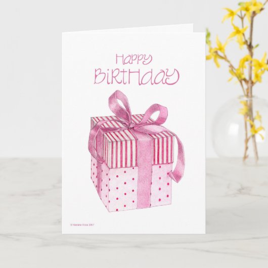 Carte cadeau rose (Fleur jaune)