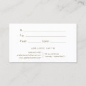 carte cadeau rose (Dos)