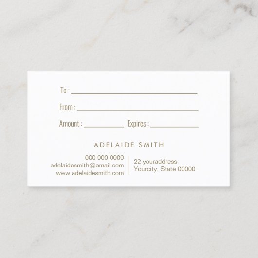 carte cadeau rose (Dos)