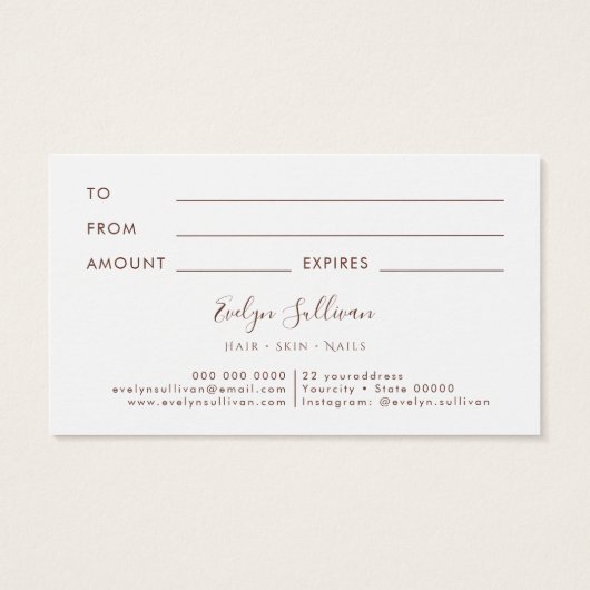 Carte cadeau rose Boho (Dos)