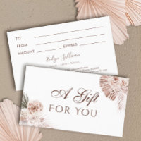 Carte cadeau rose Boho