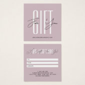 carte cadeau rose écriture typographique entrepris (Devant & derrière)