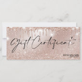 Carte cadeau Rose en or moderne Drift certificat (Devant)