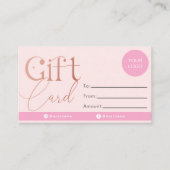 Carte cadeau rose Gold (Devant)