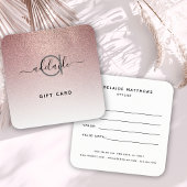 Carte cadeau rose Gold Parties scintillant Hair Sa