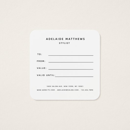 Carte cadeau rose Gold Parties scintillant Hair Sa (Dos)