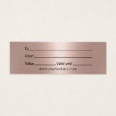 Carte cadeau Rose Gold Parties scintillant Heart S (Dos)