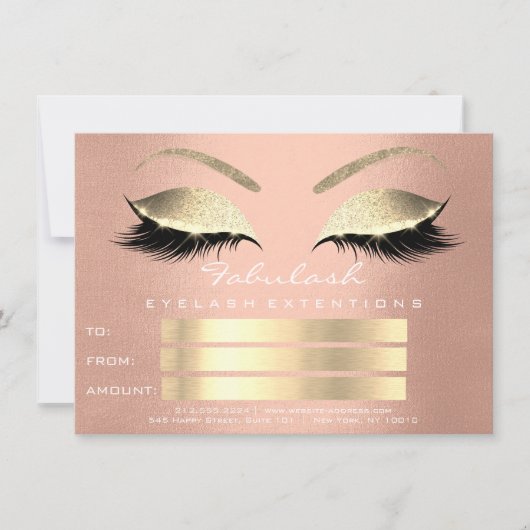 Carte cadeau Rose Rose Gold Blush Skinny Eyes (Devant)