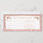 Carte cadeau Rose rose Parties scintillant Floral (Dos)
