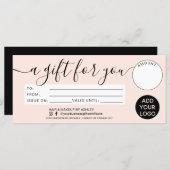 Carte Cadeau rose vif moderne pour votre logo de certifi (Devant / Derrière)