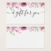 Carte Cadeau Roses Aquarelle (Devant & derrière)