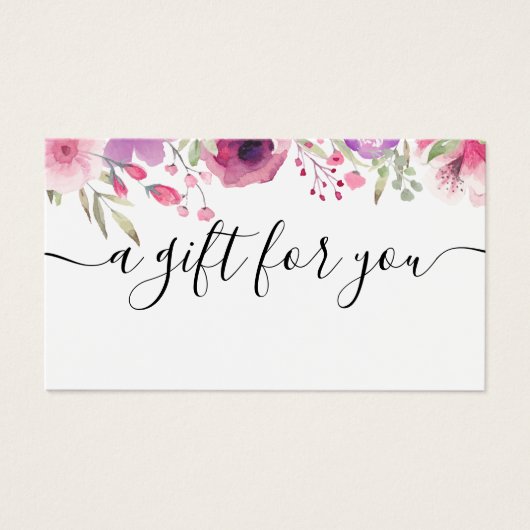 Carte Cadeau Roses Aquarelle (Devant)