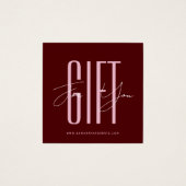 carte cadeau rouge écriture typographique entrepri (Devant)