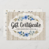 Carte cadeau Rustic Wood & Bohemian Arrow (Devant / Derrière)