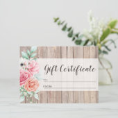 Carte cadeau Rustic Wood Country Floral (Debout devant)