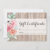 Carte cadeau Rustic Wood Country Floral (Devant)