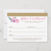 Carte cadeau Rustic Wood & Floral Antlers (Dos)