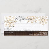 Carte cadeau Rustique Christmas Gold Snow Certific (Dos)