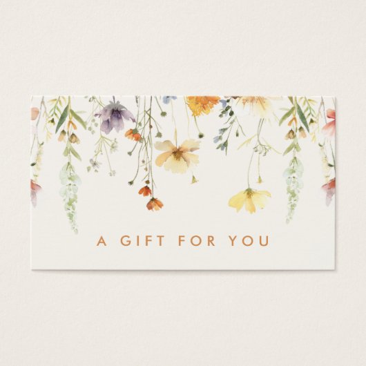 Carte cadeau Rustique Fleur sauvage (Devant)