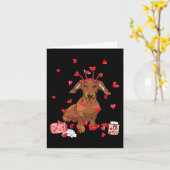 Carte Cadeau Saint-Valentin Chien Doux Dachshund Jour de (Fleur jaune)