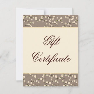 Carte Cadeau Salon Cerise Fleur Crème Florale