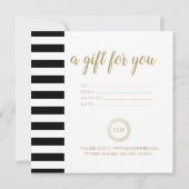 Carte Cadeau Salon Moderne Minimaliste (Dos)